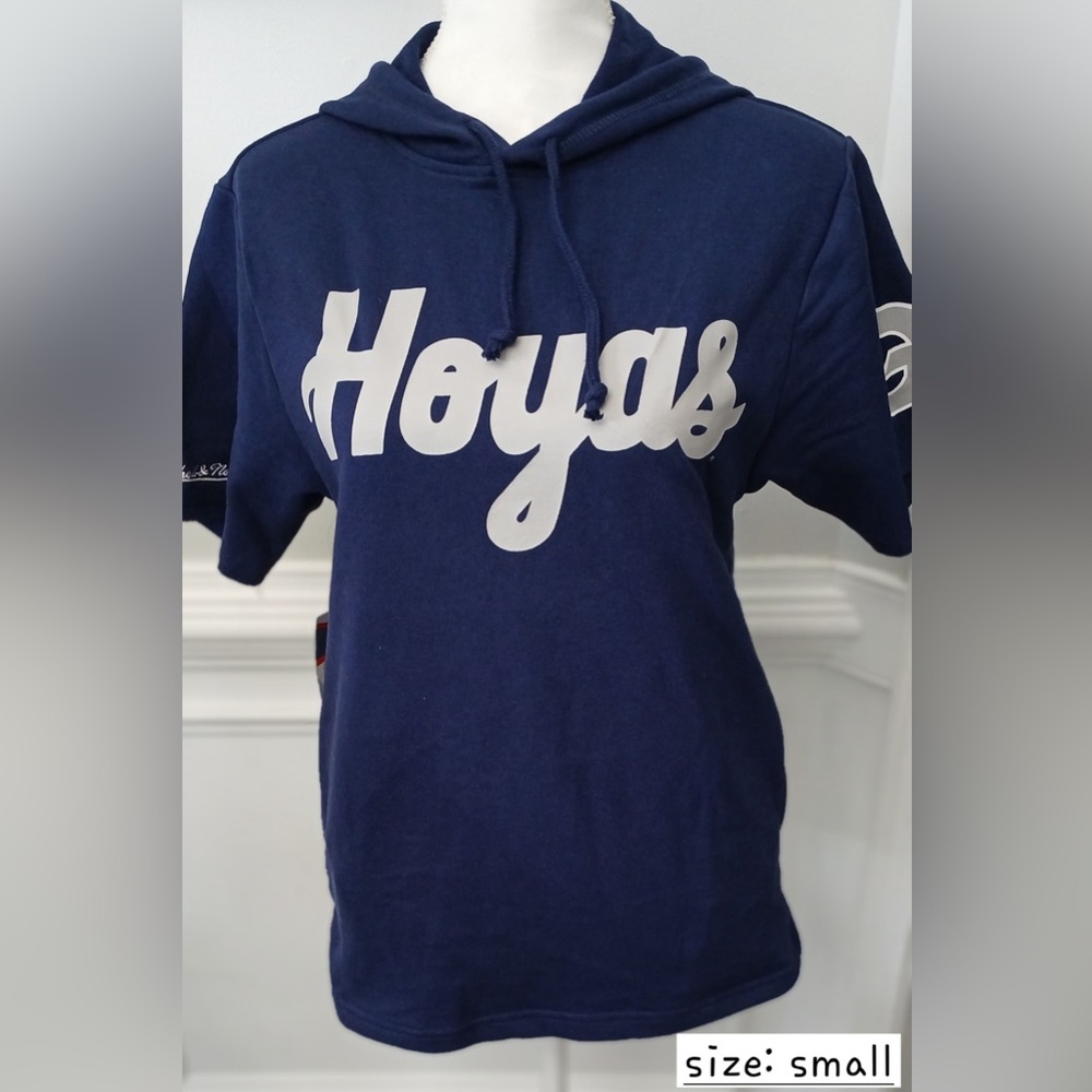 NWT- Mitchell & Ness Navy Blue 'Hoyas' Hoodie Small